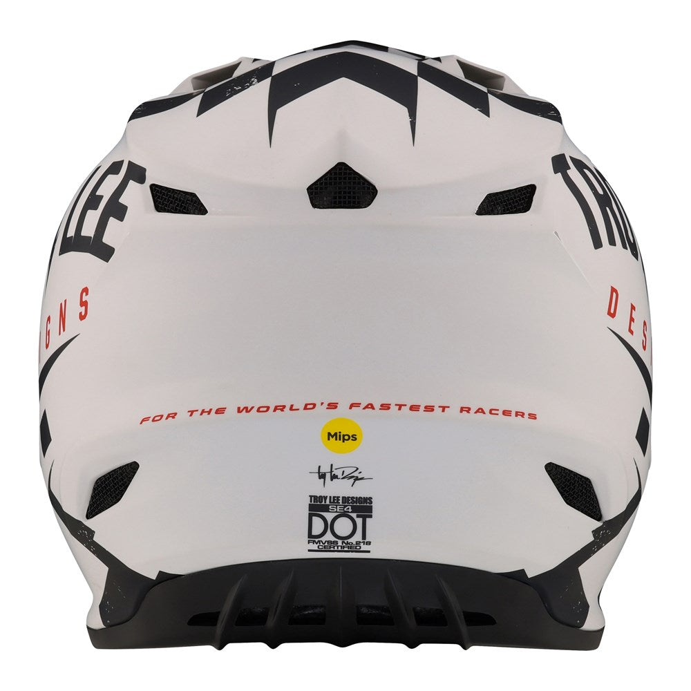 SE4 POLYACRYLITE HELMET W/MIPS RACE SHOP WHITE / BLACK