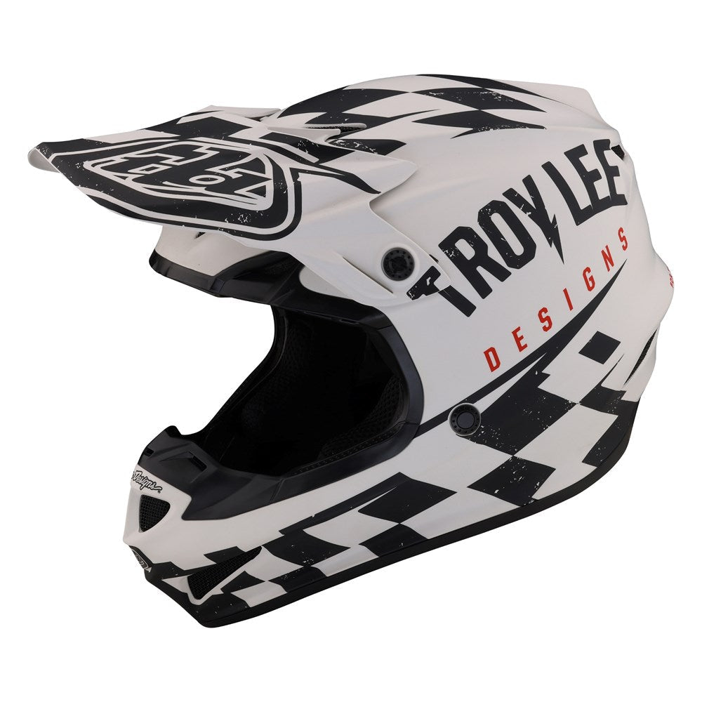 SE4 POLYACRYLITE HELMET W/MIPS RACE SHOP WHITE / BLACK