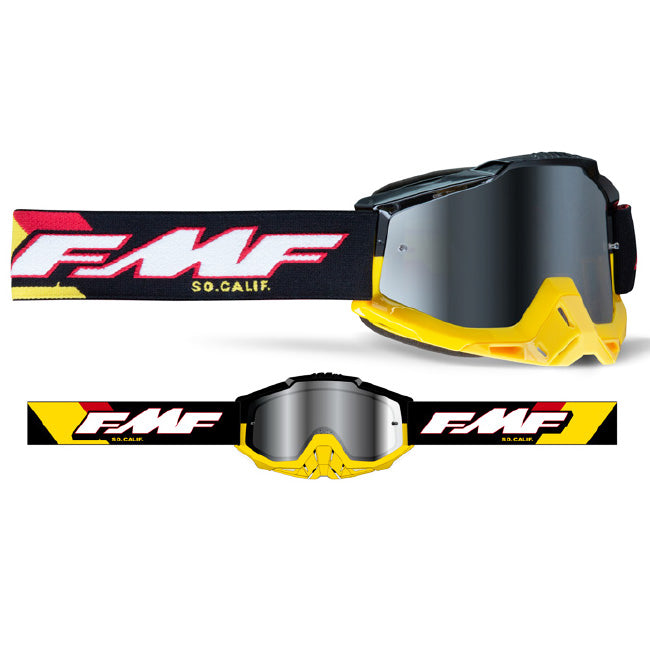 FMF PowerBomb Goggle Speedway Red/Blk/Yel-Mirror Lens