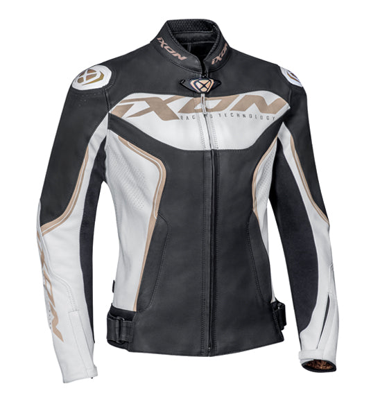 Ixon TRINITY LADY Jacket Wht/Blk/Gld - Sport Leather