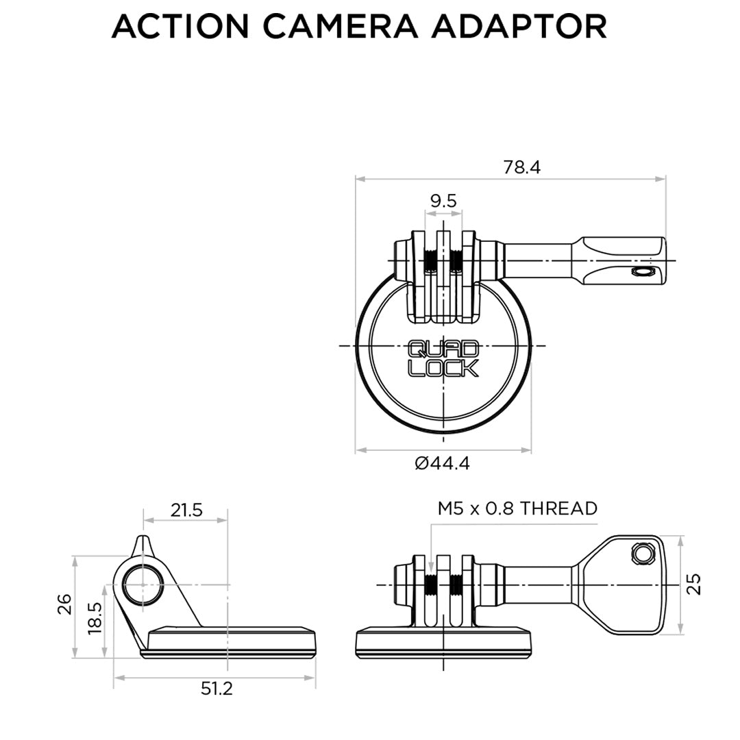 Accessory - Quad Lock To Action Camera Adaptor